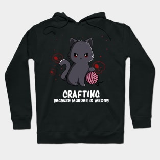 Crafting Dark Humor Knitting Sarcasm Cute Cat Yarn Hoodie